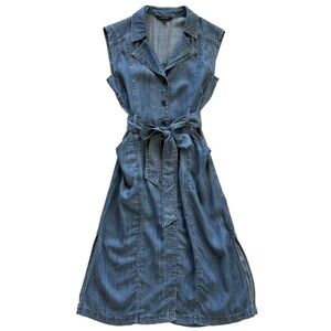 Banana Republic Blue Denim Midi Dress